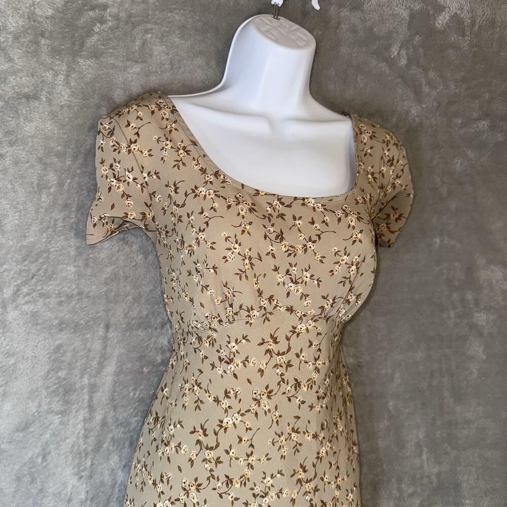Vintage 90s Jonathan Martin Floral Maxi Dress L/XL? Neutral Boho Cottage
